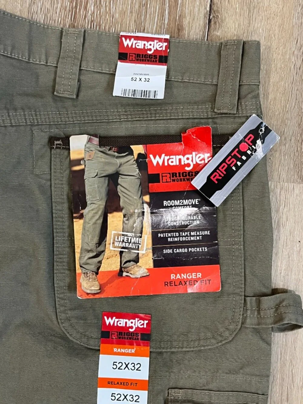 Wrangler Riggs Workwear Men's Ripstop Ranger Cargo Pants 52 X 32